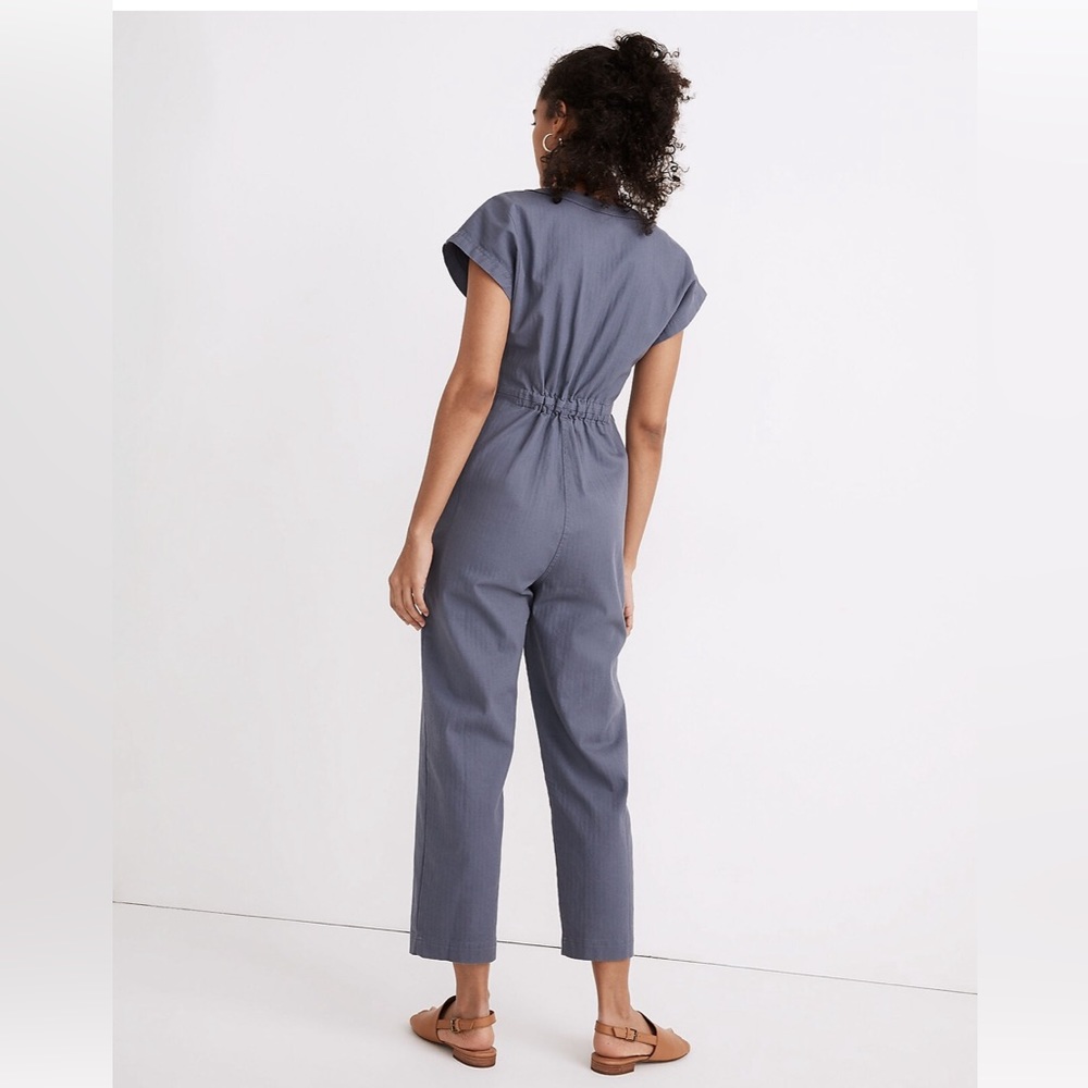 Madewell Cap-Sleeve Jumpsuit - Sunfaded Indigo S - Picture 3 of 7